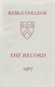 Keble College The Record 1987 (Paperback)