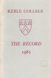 Keble College The Record 1981 (Paperback)