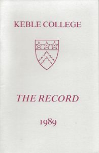 Keble College The Record 1989 (Paperback)