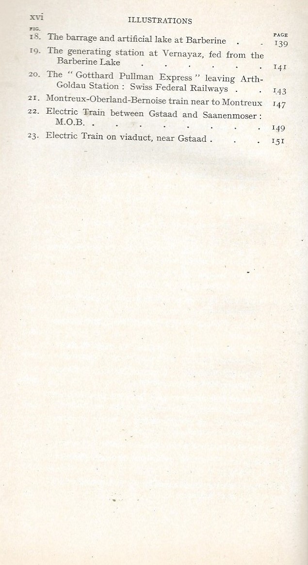 Pitman's Transport Library - Railway Electrification and Traffic Problems by Philip Burtt -Illustrations List-Continued