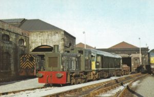 Class 04: No D2304 | Class 03: No D2050 | Class 24: No D5097 at Gateshead Shed 5th March 1967 ( Dawlish Railway Museum Postcard)