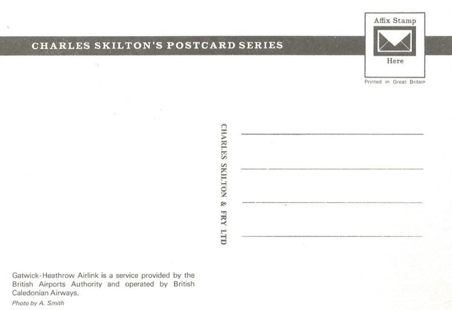 Gatwick - Heathrow Airlink Sikorsky S.61N Helicopter - Airborne (Postcard)