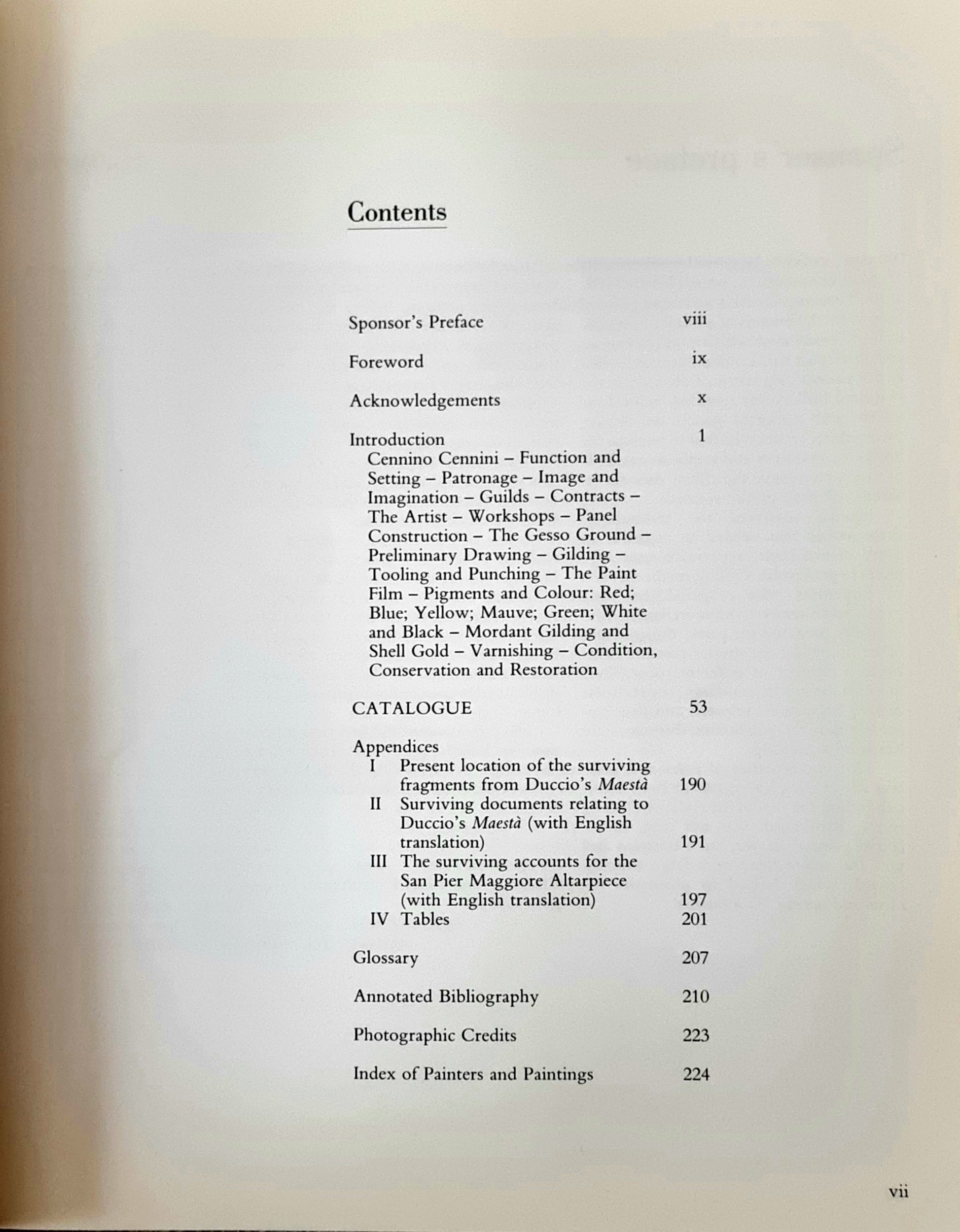 Italian Painting Before 1400 - Art in the Making (Paperback)-Contents Page