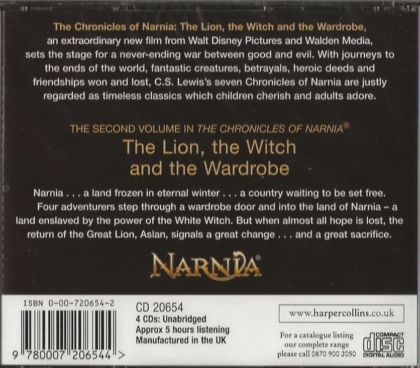 C.S.Lewis The Lion, the Witch and the Wardrobe (4 Audio CDs)
