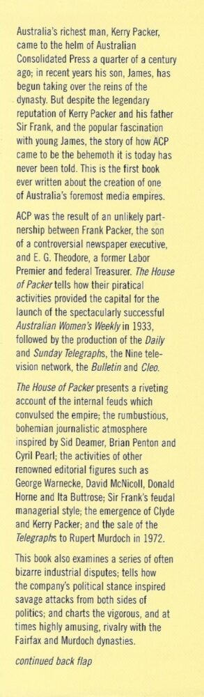 The House of Packer -The Making of a Media Empire (Hardcover) Insert