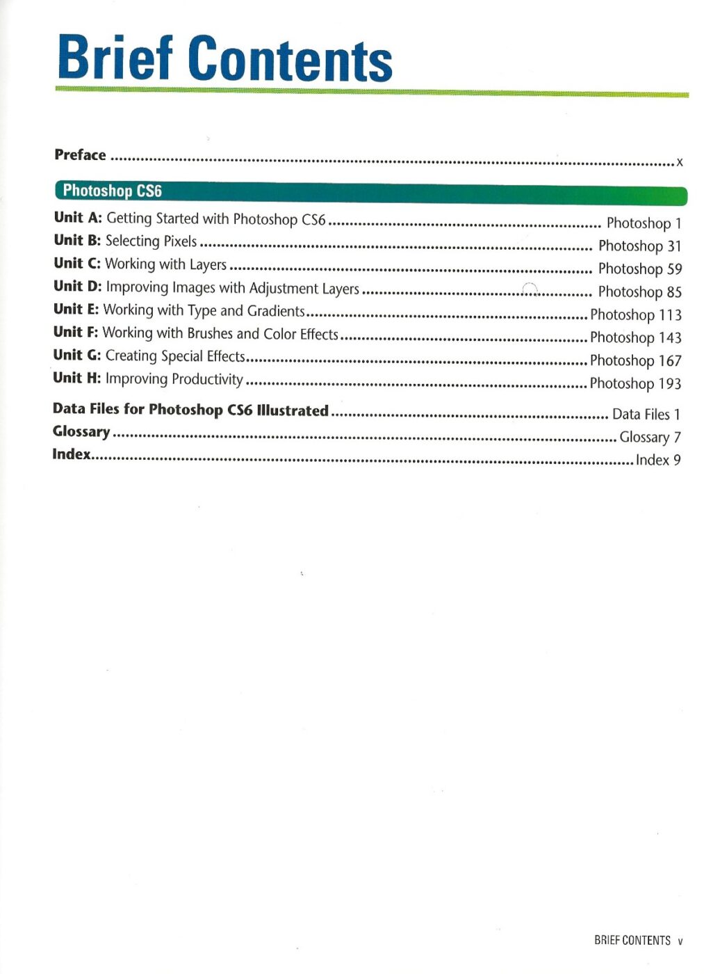 Adobe Photoshop CS6: Illustrated International Edition – Chris Botello -Contents Page