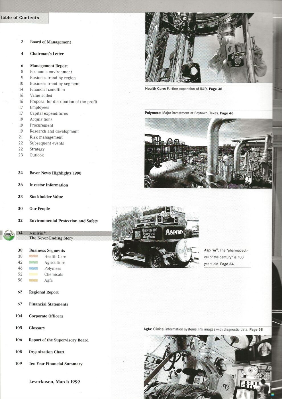 Bayer 1998 Annual Report and Accounts - Image 2