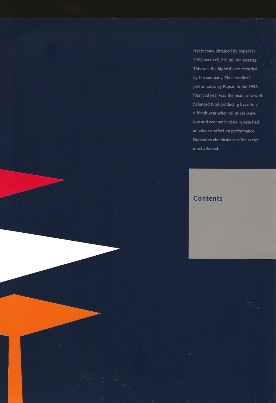 Repsol Annual Report 1998 -Contents Page 1