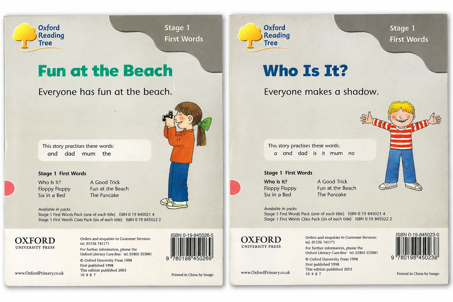 Oxford Reading Tree Stage 1 – Fun at the Beach & Who Is It? 2 Book Bundle