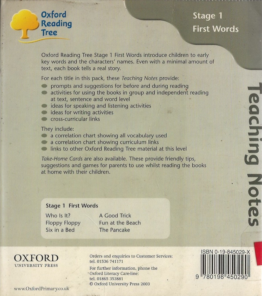 Oxford Reading Tree Stage 1 First Words – Teaching Notes